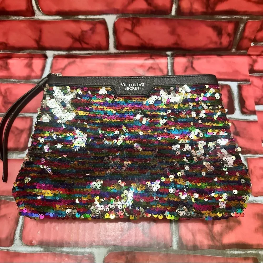 Victoria’s Secret Rainbow Sequin Makeup Bag